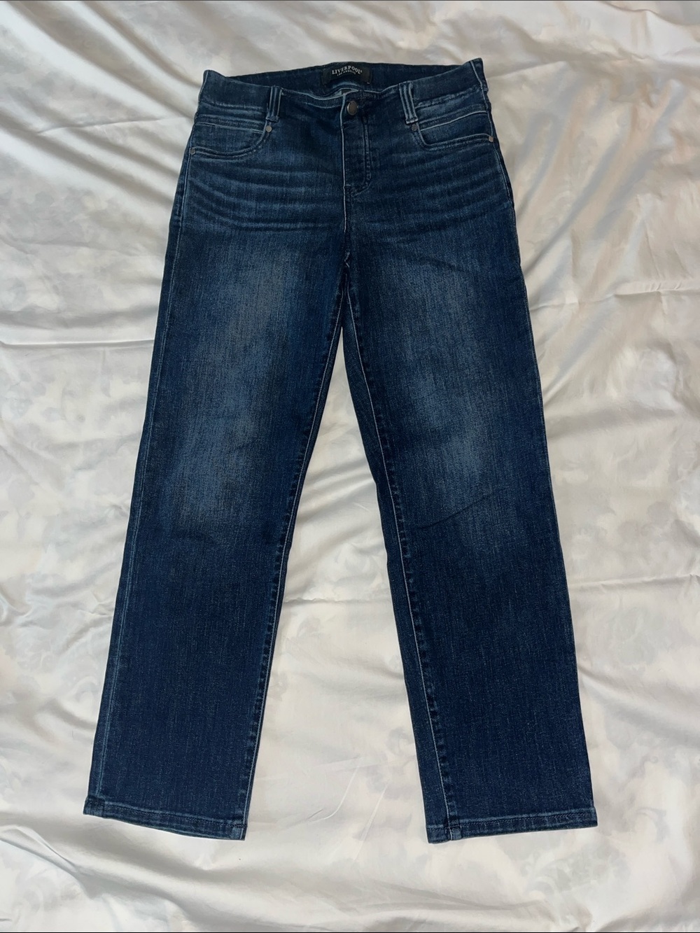 Liverpool Dark Indigo Straight Leg Women’s Pull Up Jeans